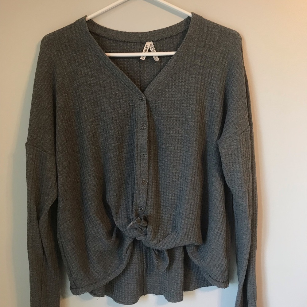 Grey Waffle lounge shirt - Mudd